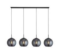 Ceiling Light Black Amsterdam 4 Matt Mirror Smoked Glass Searchlight 1024-4SM