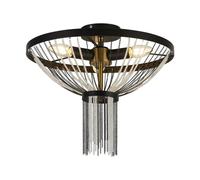Ceiling Light Black Baguette 3 Matt Satin Brass Searchlight 86353-3BK