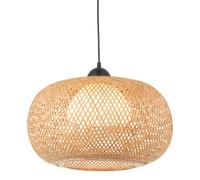Endon 101572 Bali 1lt Pendant Natural bamboo, white PC & matt black 10W LED E27 (Required)