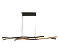 Ceiling Light Black Bloom LED Bar & Wood CCT Searchlight 32104-1BK