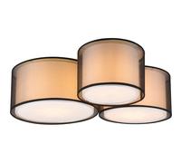 Ceiling Light Black Burton 3 White & Shades Trio 611490332