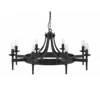 Ceiling Light Black Cartwheel II 8 Matt Searchlight 2428-8BK [EEK: A]