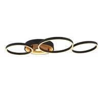 Ceiling Light Black Curio LED & Wood Searchlight 36305-1BK