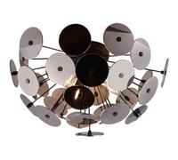Ceiling Light Black Discalgo 3 Matt Chrome Plated Glass Trio 609900357
