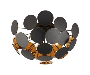 Ceiling Light Black Discus Gold Inner Semi Flush Chandelier Searchlight 3073-3BG