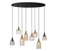 Ceiling Light Black Divine 8 Matt & Brass Searchlight 36463-8BK