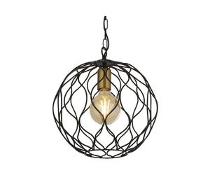 Ceiling Light Black Finesse Matt Gold Searchlight 4511-1BK