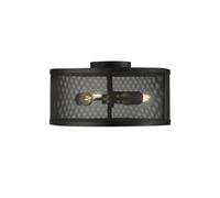 Ceiling Light Black Fishnet 3 Flush Matt Searchlight 2843-3BK