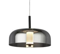 Ceiling Light Black Frisbee LED Matt Smoked Glass Pendant Searchlight 59803-1SM