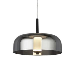 Ceiling Light Black Frisbee LED Matt Smoked Glass Pendant Searchlight 59803-1SM