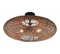 Ceiling Light Black Hedda 2 Matt Brown Sisal Trio 612300236