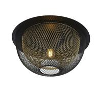 Ceiling Light Black Honeycombe Flush Matt Gold Searchlight 6840BGO