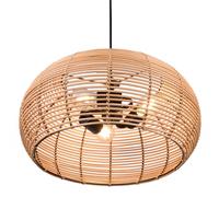 Ceiling Light Black Inga 3 Matt Natural Rattan 500mm Trio 312200336