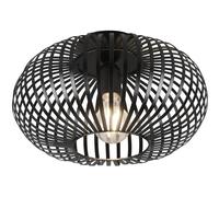 Trio Leuchten Johann 606903032 Ceiling Light Metal Black Matt Bulb 1x E27