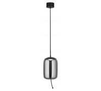 Searchlight 75132-1SM Lisbon LED Light, black, smoked glass, 180mm