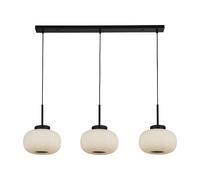 Ceiling Light Black Lumina 3 Bar Matt Opal Ribbed Glass Searchlight 10271-3BK