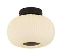 Searchlight 10271-1BK Lumina Light, matt black, opal ribbed glass, flush