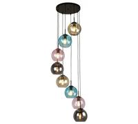 Ceiling Light Black Mardi Gras II 8 Multi Colour Searchlight 94008-8BK
