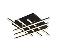 6 Lights LED Matt Black Finish Metal Ceiling Flush Fitting Light with Opal Shade