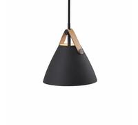 Ceiling Light Black Metal Pendant Real Leather Strap 16cm Requires Lamp Nordlux