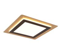 TRIO Morgan 641510280 LED Ceiling Light, Matt Black/Gold Metal, Acrylic, 46 Watt LED Included, Remote Control