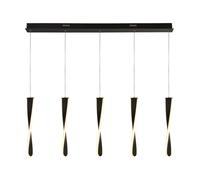Searchlight 8675-5BK Paddle Modern 5 Ceiling Pendant Light Black Twist LED Bar Light