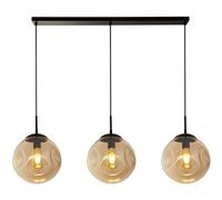 Hammered Glass 3 Light Bar Pendant black