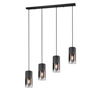 Ceiling Light Black Robin 4 Bar Matt Smoked Glass Trio 310600432