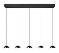 Ceiling Light Black Senta 5 LED Bar Matt Trio R33555106