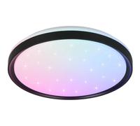 Ceiling Light Black Solit LED Matt 390mm RGB Starlight Nightlight Remote Trio