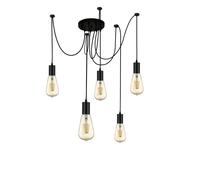 Ceiling Light Black Squiggle 5 Matt Searchlight 9665-5BK