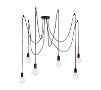 Ensora Lighting Collins 6 Light Pendant Set Black, Black