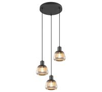 Ceiling Light Black Tarifa 3 Matt Chrome Plated Glass Trio 362830332