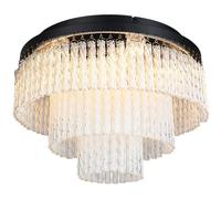 Reality Leuchten Vono LED ceiling lamp, black/clear, Ø 40 cm, CCT, RGB remote control