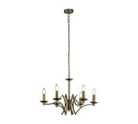 Searchlight Ascot 6 Light Chandelier - Antique Brass