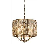 Searchlight Bijou 5 Light Pendant Antique Brass, Champagne Glass