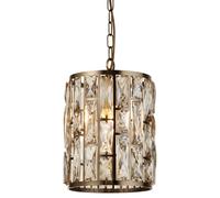 Searchlight Lighting Searchlight Bijou Single Light Champagne Glass Ceiling Pendant In Antique Brass Finish