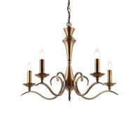 Ensora Lighting Phoenix 5 Light Chandelier Ceiling - Brass, Gold