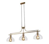 Ceiling Light Brass Margarita 3 Bar Clear Glass Searchlight 31031-3PB