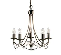 Nova 5 Arm Antique Brass Finished Chandelier