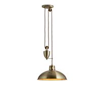 Ceiling Light Brass Polka Rise And Fall Antique Endon Polka-AB