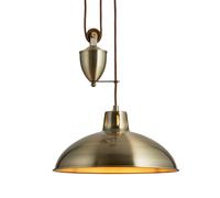 Ceiling Light Brass Polka Rise And Fall Antique Endon Polka-AB