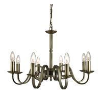 Searchlight Lighting 1508-8AB Richmond 8 Light Ceiling Fitting In Antique Brass Finish With Candle Style Sconces