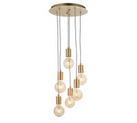 Ceiling Light Brass Studio 6 Brushed Brass/Gold Multi Drop Endon 98136