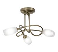 Ceiling Light Brass Tara 3 Antique Oaks Lighting 5327/3 AB