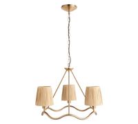 Ceiling Light Brass Wriggle 3 Brushed Natural Raffia Endon 114213