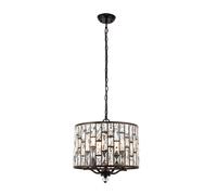 Ceiling Light Bronze Belle 5 Chandelier Pendant Dark Clear Crystal Endon 69390