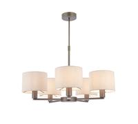 Endon Lighting Pendant Light Olivia's Dani 5-Light Antique Bronze Marble Fabric