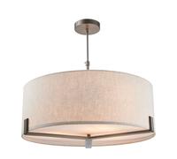 Ceiling Light Bronze Hayfield 3 Natural Linen Endon 72635