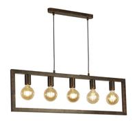 Searchlight Oblong 5 Light Bar Ceiling Pendant - Rustic Brown